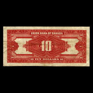 Canada, Union Bank of Canada (The), 10 dollars : 1 juillet 1921