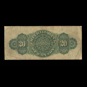 Canada, Imperial Bank of Canada, 20 dollars : 1 mai 1906