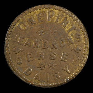 Canada, Jeandron's Jersey Dairy, 1 chopine de lait : 1895