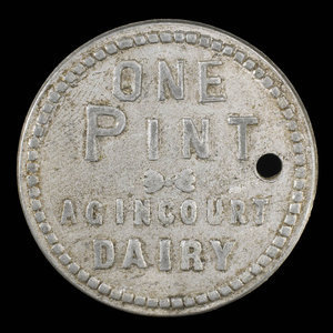 Canada, Agincourt Dairy, 1 chopine de lait : 1895