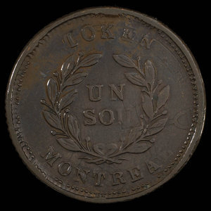 Canada, inconnu, 1 sou : 1842