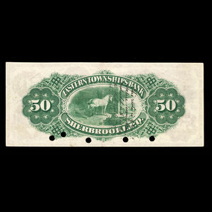 Canada, Eastern Townships Bank, 50 dollars : 1 juillet 1874