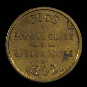 Canada, St. Leon Mineral Water Company Limited, 1 verre, eau de St. Léon : 1892