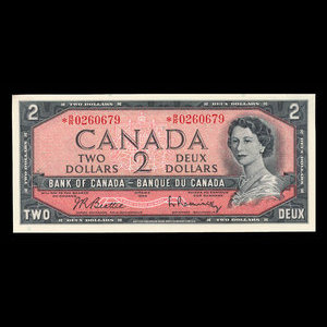 Canada, Banque du Canada, 2 dollars : 1954