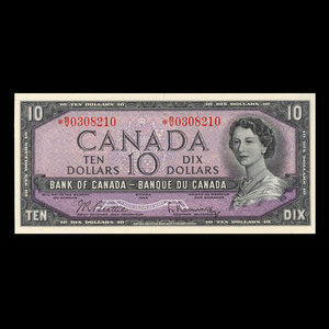 Canada, Banque du Canada, 10 dollars : 1954