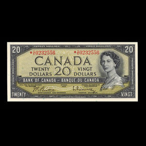 Canada, Banque du Canada, 20 dollars : 1954