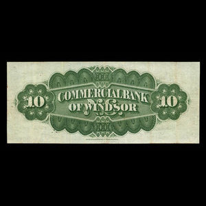 Canada, Commercial Bank of Windsor, 10 dollars : 1 juillet 1871