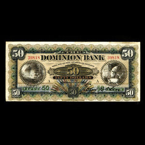 Canada, Dominion Bank, 50 dollars : 2 juillet 1901