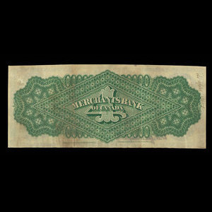 Canada, Merchants Bank of Canada (The), 4 dollars : 2 juin 1873