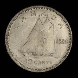 Canada, Georges VI, 10 cents : 1938