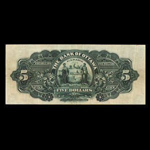 Canada, Bank of Ottawa (The), 5 dollars : 2 janvier 1903