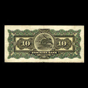 Canada, Dominion Bank, 10 dollars : 3 janvier 1910