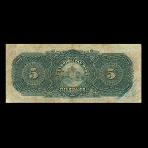 Canada, Metropolitan Bank (The), 5 dollars : 5 novembre 1902