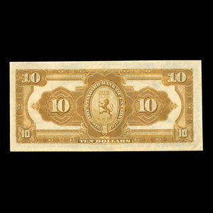 Canada, Standard Bank of Canada, 10 dollars : 2 janvier 1919