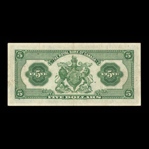 Canada, Banque Royale du Canada, 5 dollars : 2 janvier 1943