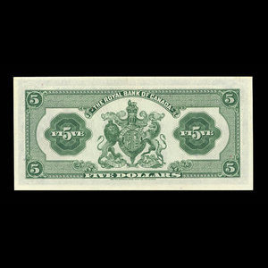 Canada, Banque Royale du Canada, 5 dollars : 2 janvier 1935