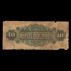 Canada, Banque Ville-Marie, 10 dollars : 2 janvier 1873