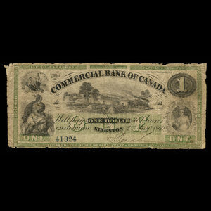 Canada, Commercial Bank of Canada, 1 dollar : 2 janvier 1860