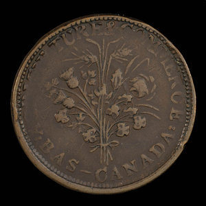 Canada, Dexter Chapin, 1 sou : 1838