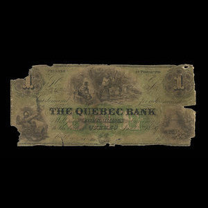 Canada, Banque de Québec, 1 dollar : 2 janvier 1859