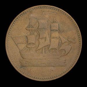 Canada, inconnu, 1/2 penny : 1835