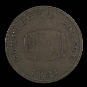 Canada, inconnu, 1/2 penny : 1821