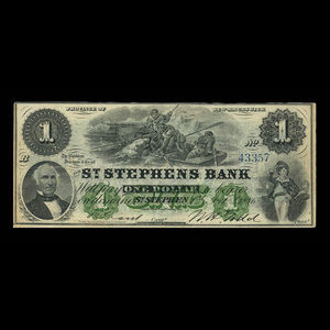 Canada, St. Stephen's Bank, 1 dollar : 1 février 1886