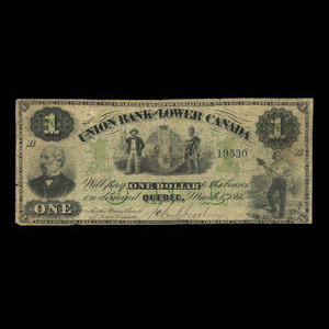 Canada, Union Bank of Lower Canada, 1 dollar : 1 mars 1866