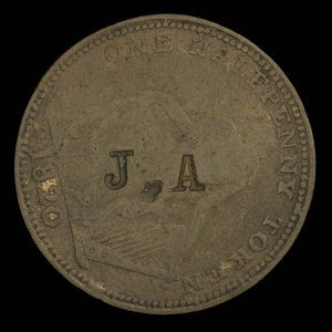 Canada, inconnu, 1/2 penny : 1820