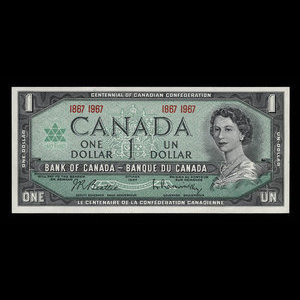 Canada, Banque du Canada, 1 dollar : 1967