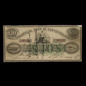 Canada, Commercial Bank of Newfoundland, 40 dollars : 1 janvier 1867