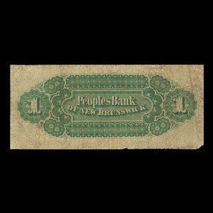 Canada, Peoples Bank of New Brunswick, 1 dollar : 1 décembre 1881