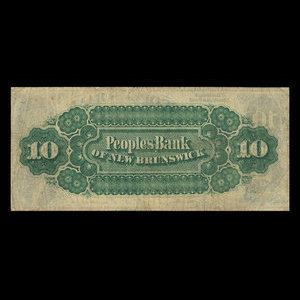 Canada, Peoples Bank of New Brunswick, 10 dollars : 1 décembre 1881