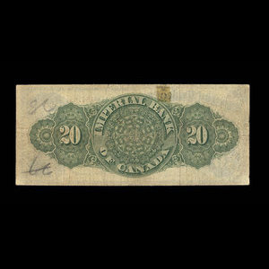 Canada, Imperial Bank of Canada, 20 dollars : 1 octobre 1915