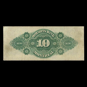 Canada, Molsons Bank, 10 dollars : 2 juillet 1898