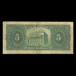 Canada, Banque de Montréal, 5 dollars : 3 janvier 1911