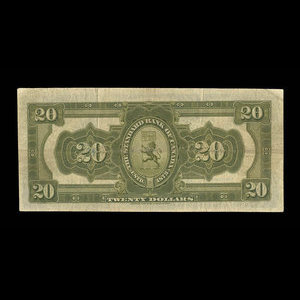 Canada, Standard Bank of Canada, 20 dollars : 2 janvier 1919