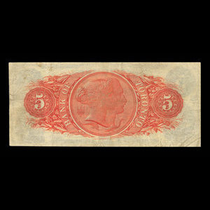 Canada, Bank of Toronto (The), 5 dollars : 1 février 1906