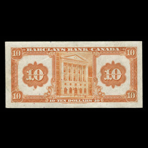 Canada, Barclays Bank, 10 dollars : 2 janvier 1935