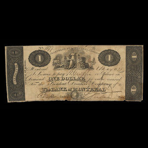 Canada, Banque de Montréal, 1 dollar : 1 mai 1825