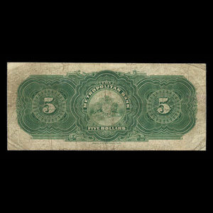 Canada, Metropolitan Bank (The), 5 dollars : 5 novembre 1902