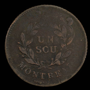 Canada, inconnu, 1 sou : 1838