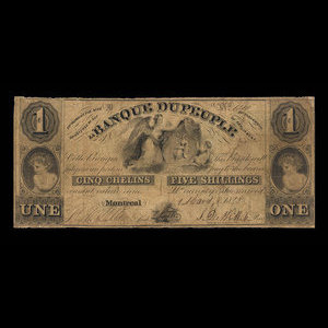 Canada, Banque du Peuple (People's Bank), 1 dollar : 1 mars 1849