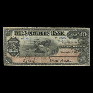 Canada, Northern Bank, 10 dollars : 1 novembre 1905