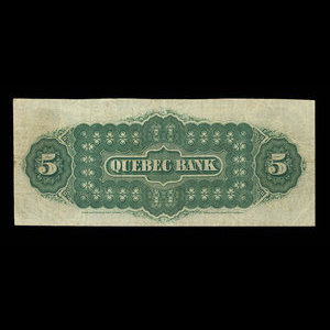 Canada, Banque de Québec, 5 dollars : 3 janvier 1888