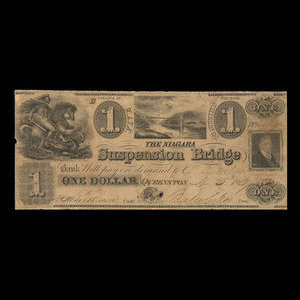 Canada, Niagara Suspension Bridge Bank, 1 dollar : 3 avril 1837