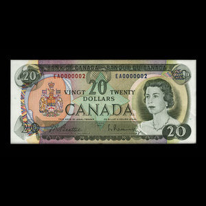 Canada, Banque du Canada, 20 dollars : 1969