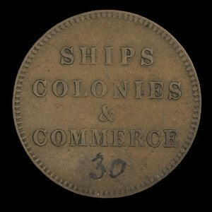 Canada, inconnu, 1/2 penny : 1835