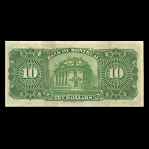 Canada, Banque de Montréal, 10 dollars : 3 novembre 1914