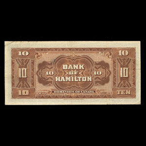 Canada, Bank of Hamilton, 10 dollars : 1 juin 1914